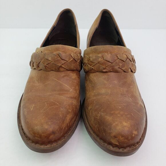 Born Hensley Womens Size 8 Brown Leather Slip On Western Clog Bootie Shoes - Picture 4 of 11